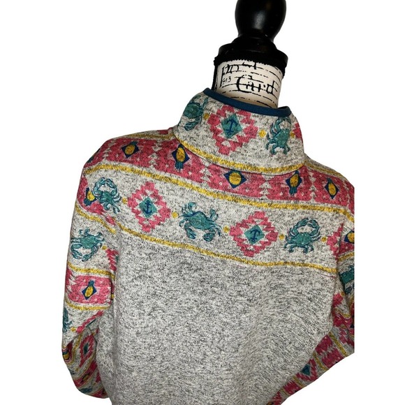 Euc Simply Southern Gray Knit Crab 1/4 Snap Pullover Sweater Women XXL - Picture 11 of 14